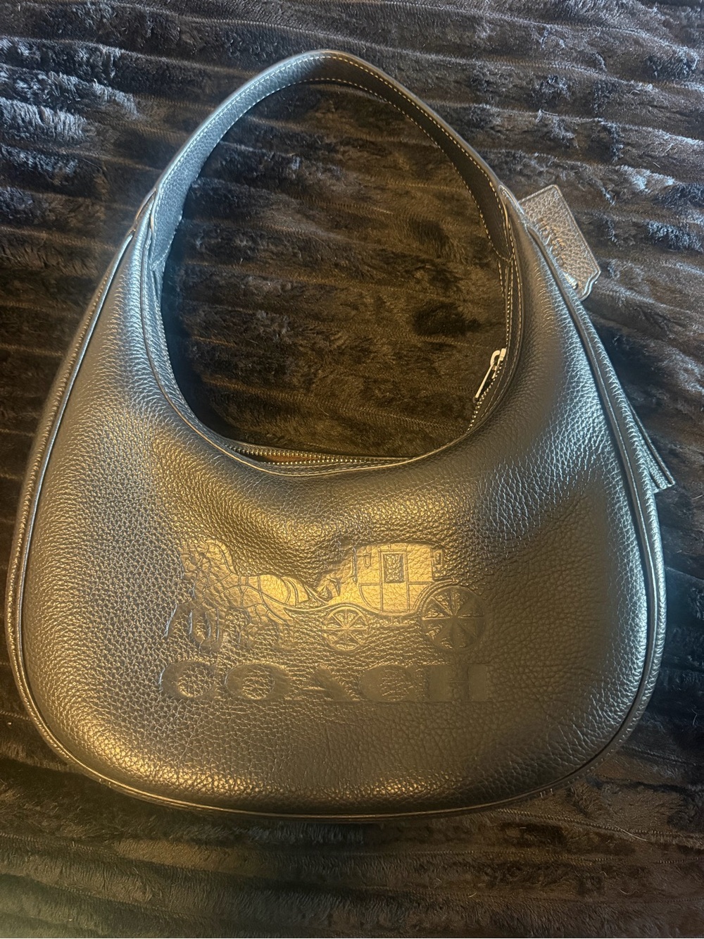 Coach Carmen Black Leather Shoulder Bag